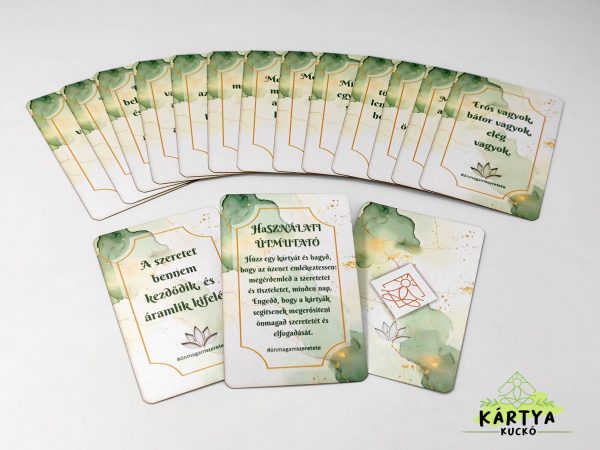 Önelfogadást támogató kártyacsomag gyöngyházfényű kartonpapíron